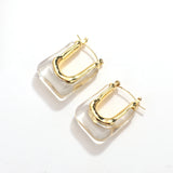 Clear Resin Geometric Earrings U Shape Acrylic Gift