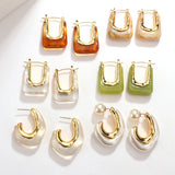 Clear Resin Geometric Earrings U Shape Acrylic Gift