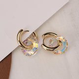 Colorful Round Hoop Earrings for Women - Geometric Earring
