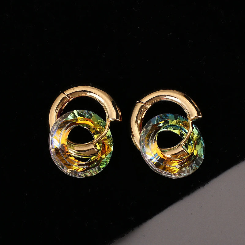 Colorful Round Hoop Earrings for Women - Geometric Earring
