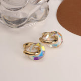 Colorful Round Hoop Earrings for Women - Geometric Earring