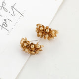 Vintage Metal Flower Big Stud Earrings For Women Western Jewelry