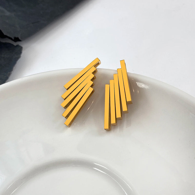 Irregular Multilayer Metal Earrings for Women