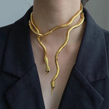 Multilayer Bendy Snake Necklace Bracelet Punk Jewelry