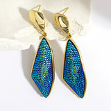 Vintage Geometric Stone Drop Earrings