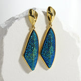 Vintage Geometric Stone Drop Earrings