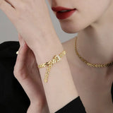 Adjustable Metal Rings Charm Box Chain Crystal Belt Ring