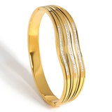 316L Stainless Steel Charm Bangle Bracelets 18K Plate Eyes Intersect Gift