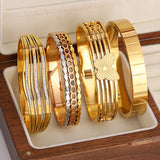 316L Stainless Steel Charm Bangle Bracelets 18K Plate Eyes Intersect Gift