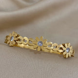 316L Stainless Steel Charm Daisy Flowers Bracelets Bangles for Women