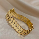 316L Stainless Steel Wheat Leaves Bracelet Bangle Y2k Jewelry