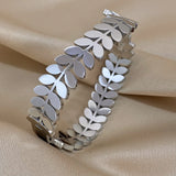 316L Stainless Steel Wheat Leaves Bracelet Bangle Y2k Jewelry