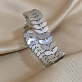 316L Stainless Steel Wheat Leaves Bracelet Bangle Y2k Jewelry