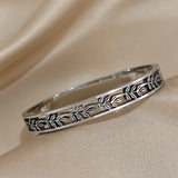 316L Stainless Steel Hollow Leaves Branches Bangles Bracelets for Women