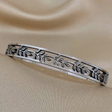 316L Stainless Steel Hollow Leaves Branches Bangles Bracelets for Women