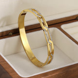 Stainless Steel Rhinestone Cuff Bangles Bracelets for Women