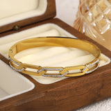 Stainless Steel Rhinestone Cuff Bangles Bracelets for Women