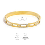 Stainless Steel Rhinestone Cuff Bangles Bracelets for Women