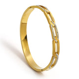 Stainless Steel Rhinestone Cuff Bangles Bracelets for Women