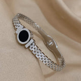 316L Stainless Steel Roman Numbers Bangles Bracelets for Women