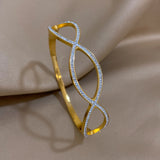 316L Stainless Steel Charm Bangle Bracelet for Women - Party Wrist Jewelry