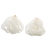 Bohemia Crystal Waterfall Beads Tassel Earrings Champagne