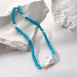 Baroque Pearl Stone Beads Choker Necklace for Women
