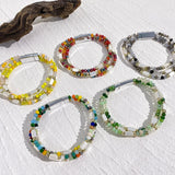 Bohemian Crystal Stone Beads Bracelets Colorful Layered Charm Jewelry