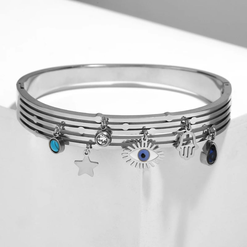 Boho Evil Eye Hand Pendant Bracelet for Women