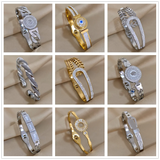 Charm Belt Buckle Coin Square Pendant Steel Bracelet
