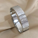 Chunky Charm Geometric Stainless Steel Bangles - Wide Bracelets for Women Men