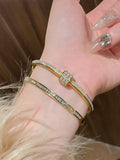 Zircon Beads Stainless Steel Bracelet for Women Plated Jewelry