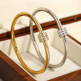 Zircon Beads Stainless Steel Bracelet for Women Plated Jewelry