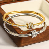 Zircon Beads Stainless Steel Bracelet for Women Plated Jewelry
