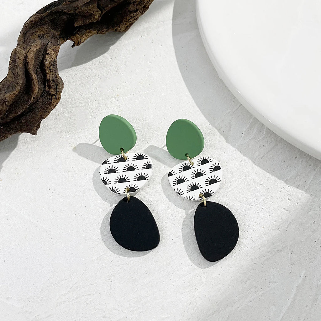 Colorful Geometric Dangle Earrings for Women