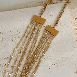 Layered Stainless Steel Necklace for Women Charm Thin Chain Choker