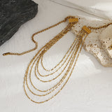 Layered Stainless Steel Necklace for Women Charm Thin Chain Choker