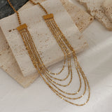 Layered Stainless Steel Necklace for Women Charm Thin Chain Choker