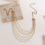 Layered Stainless Steel Necklace for Women Charm Thin Chain Choker