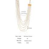 Layered Stainless Steel Necklace for Women Charm Thin Chain Choker