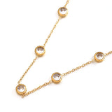 Retro Zircon Charm Bracelet Women Stainless Steel Thin Chain Jewelry Gift