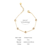 Retro Zircon Charm Bracelet Women Stainless Steel Thin Chain Jewelry Gift