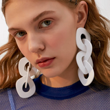 Statement Resin Chain Earrings for Women