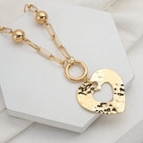 Punk Big Love Pendant Necklace Heart Long Chain Collier Couple Jewelry