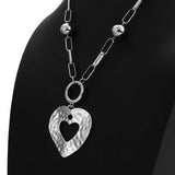 Punk Big Love Pendant Necklace Heart Long Chain Collier Couple Jewelry