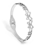 Butterfly Stainless Steel Bracelet with Zirconia Cuff