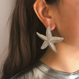 Star Drop Earrings for Women Large Starfish Dangle Earrings Gift