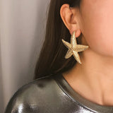 Star Drop Earrings for Women Large Starfish Dangle Earrings Gift