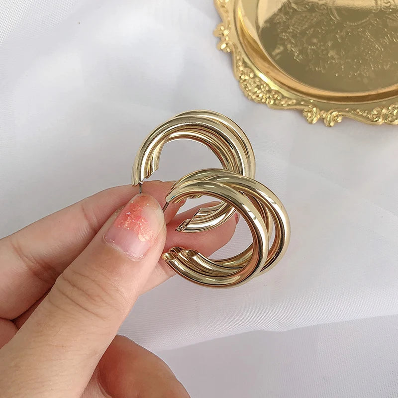 Vintage Round Hoop Earrings for Women