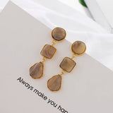 Geometric Resin Long Drop Earrings Statement Jewelry